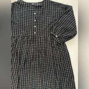 ABLE Black Plaid Dress/Tunic Size L
